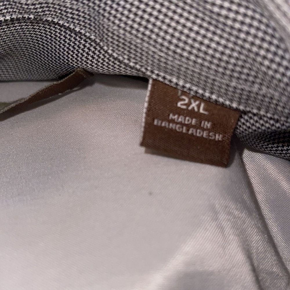 Cafe Luna Mens Polyester Button Down Shirt Tiny Houndstooth Black Stripes‎ XXL - Picture 9 of 9